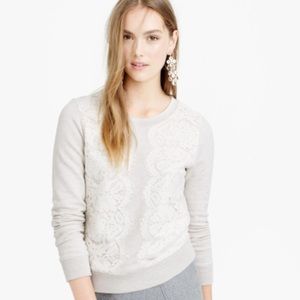 Jcrew lace front sweatshirt